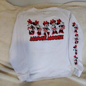 Disney Long Sleeve White Minnie Mouse Size Medium
